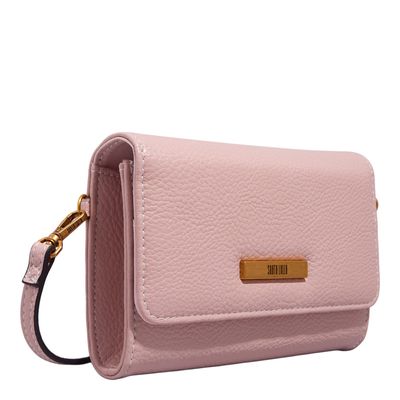 Bolsa Carteira Floater Texturizada Rosa Transversal