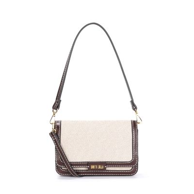 Bolsa Pequena Canvas Off White Alça Dupla