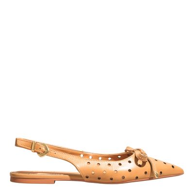 Sapatilha Slingback Couro Nobre Soft Bege Egido