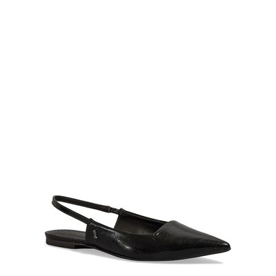 Sapatilha Slingback Metalizada Preta Bico Fico