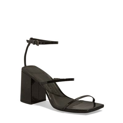Sandália Lolla Verniz Show Salto Alto Grosso Preta