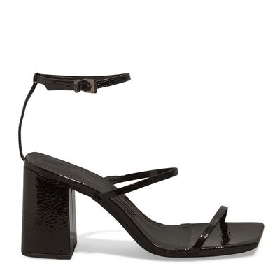Sandália Lolla Verniz Show Salto Alto Grosso Preta