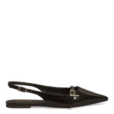Sapatilha Slingback Bico Fino Preta