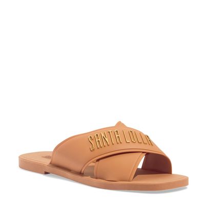 Chinelo Flip Flop Cruzado Borracha Bege