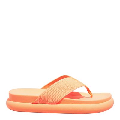Chinelo Plataforma Borracha Laranja Neon