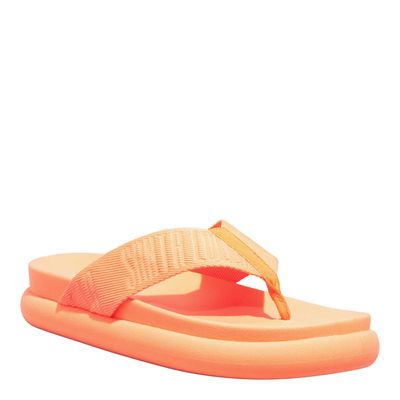 Chinelo Plataforma Borracha Laranja Neon