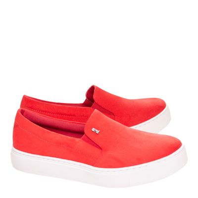 Tênis Slip On Lona Vermelho