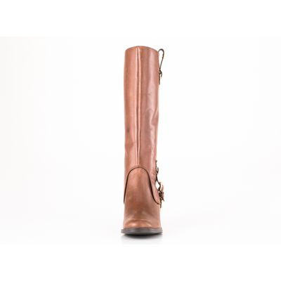 Bota Marrom Couro Cano Alto