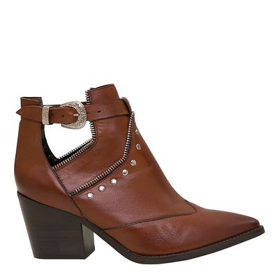 Bota Marrom Cano Baixo Fivela