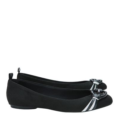 Sapatilha Suede Fivela Preta