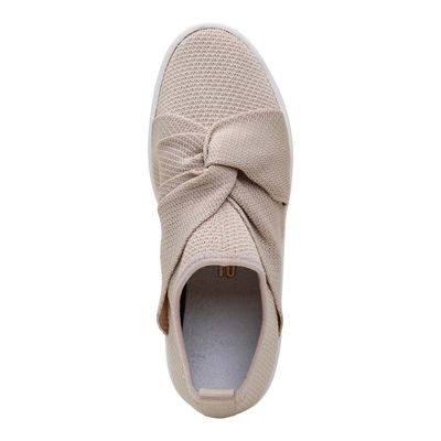 Tênis Slip On Knit Nó Bege
