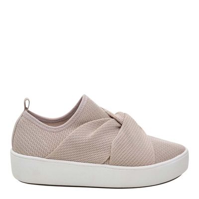 Tênis Slip On Knit Nó Bege