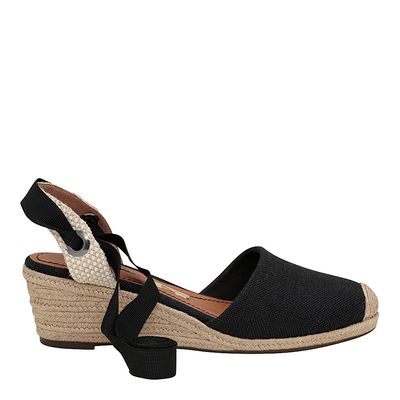 Espadrille Linho Corda Preto