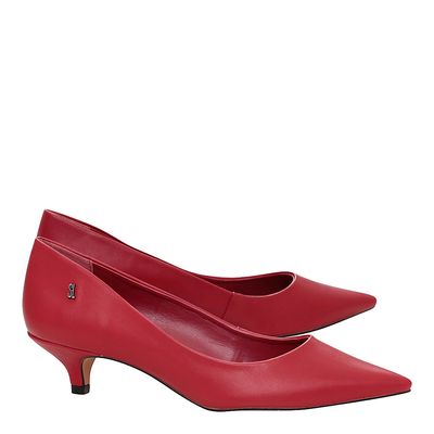 Scarpin New Couro Pelica Soft Escarlate