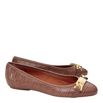 Sapatilha Croco Fivela Marrom