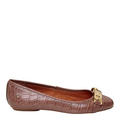 Sapatilha Croco Fivela Marrom