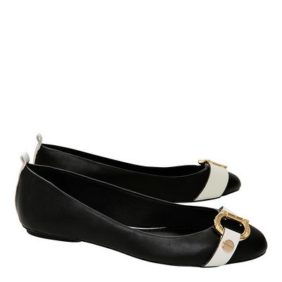 Sapatilha New Fivela Preto e Branco