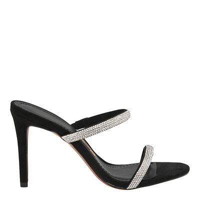 Mule Strass Salto Alto Preto