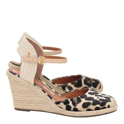 Espadrille Cordas Veludo Animal Print