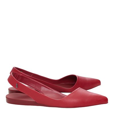 Sapatilha New Couro Pelica Soft Aberta Vermelho