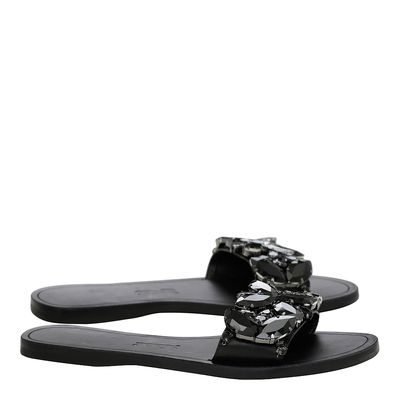 Rasteira Santorine Pedraria Preto