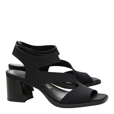 Sandália Neoprene Recorte Preto
