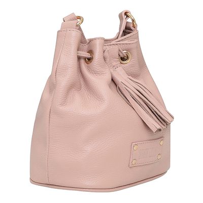 Bolsa Saco Couro Floater Média Bege