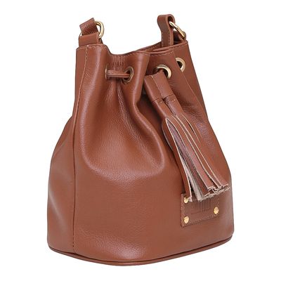 Bolsa Saco Couro Floater Média Marrom