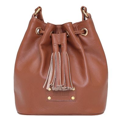 Bolsa Saco Couro Floater Média Marrom