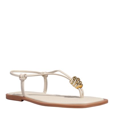 Rasteira Napa Soft Bico Quadrado Off White