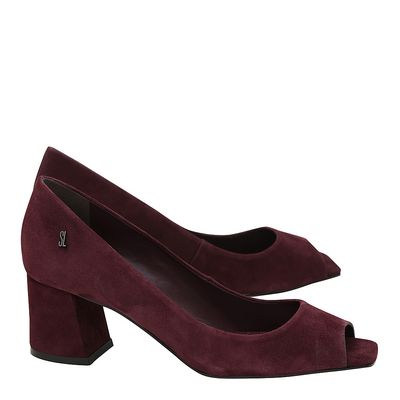 Peep Toe Acamurçado Vinho