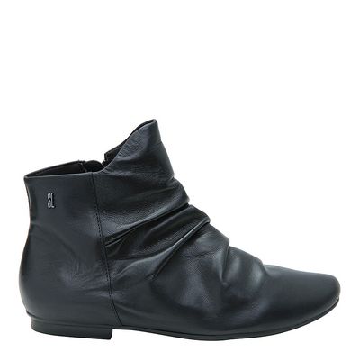 Bota Slouchy Preta Couro