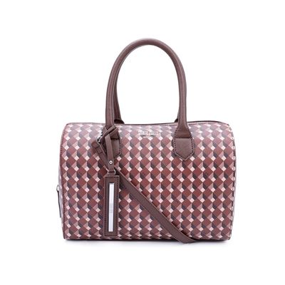Bolsa Baú Risco Cubos Marrom