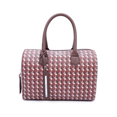 Bolsa Baú Risco Cubos Marrom
