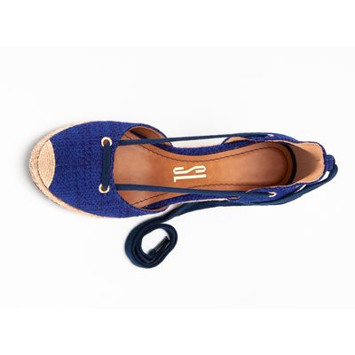 Espadrille Tecido Tramado Azul