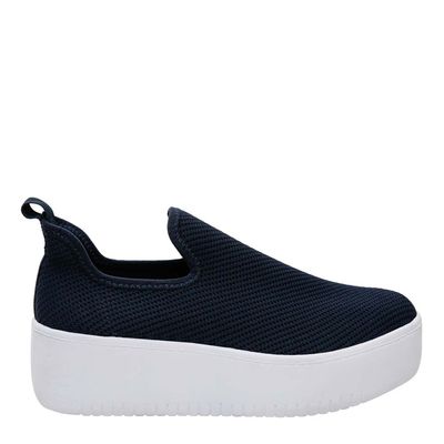 Tênis Slip On Knit Sola Alta Azul Marinho