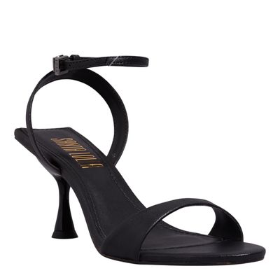 Sandália Couro Pelica Soft Salto Taça Preta