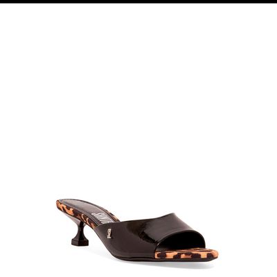 Mule couro verniz show preto 2