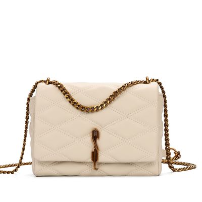 Bolsa Soft Off White Alça Corrente Transversal