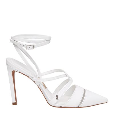 Scarpin Tiras Vazado Branco