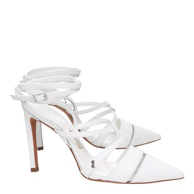 Scarpin Tiras Vazado Branco