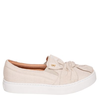 Tênis Slip On Laço Antalia Bege