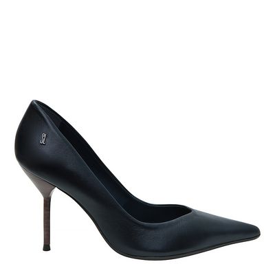 Scarpin Bico Fino Salto Texturizado Azul Escuro