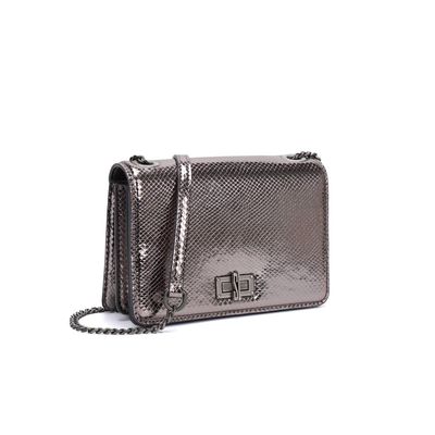 Bolsa Pequena Grafite Metalizada Transversal