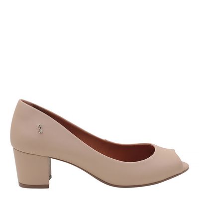 Peep Toe New Couro Pelica Soft Bistro