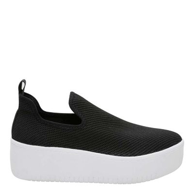 Tênis Slip On Knit Sola Alta Preto