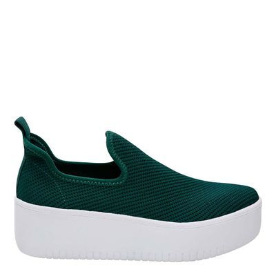 Tênis Slip On Flatform Knit Verde