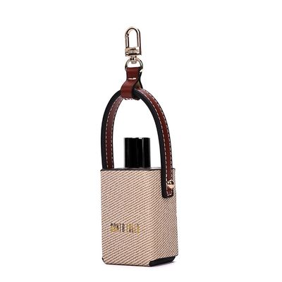 Chaveiro Frasco Perfume Canvas Bege