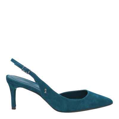 Scarpin Acamurçado Bico Fino Verde