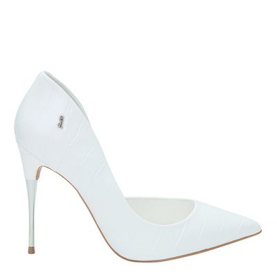 Scarpin Croco Branco